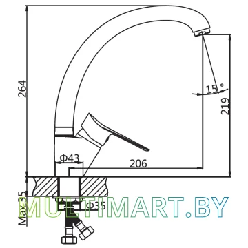 Смеситель AV Engineering AVLAW4-A589 картинка 2